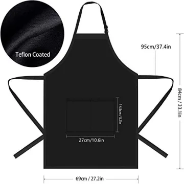 Will Well Adjustable Chef Apron for Cooking with Pockets