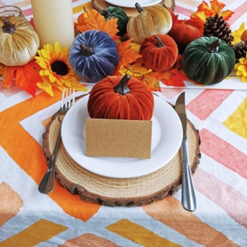 Winlyn Velvet Pumpkins for Autumn Decor Set of 16