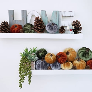 Winlyn Velvet Pumpkins for Autumn Decor Set of 16