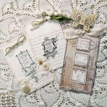 Creative Expressions Taylor Made Journals French Ads 1 6 in x 8 in Clear Stamp Set, 6 x 8 in