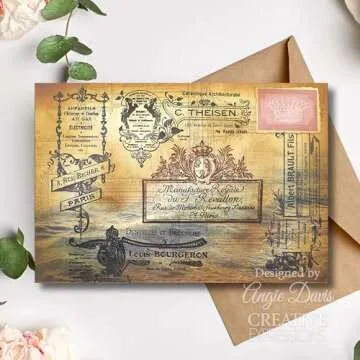 Creative Expressions Taylor Made Journals French Ads 1 6 in x 8 in Clear Stamp Set, 6 x 8 in