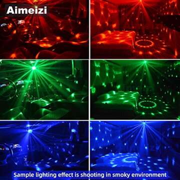 2-Pack Disco Ball Party Light, Sound Activated DJ Lights with Remote - RGB Strobe Lamp - LED Stage Par Light for Home Room Karaoke Christmas Halloween Decorations Wedding Club Decor