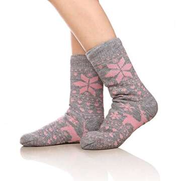 FRALOSHA Fuzzy Warm Slipper Socks Women Winter floor Socks Super Soft lined with Grippers reading So...