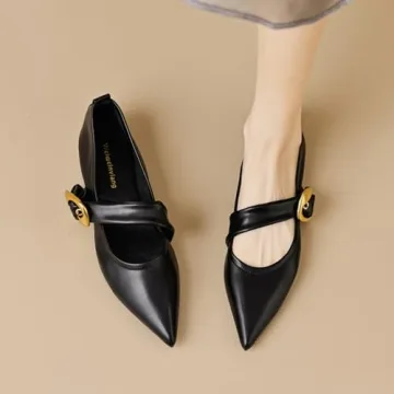 Stylish Zeberfi Leather Mary Jane Flats for Women