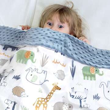 BORITAR Baby Blanket for Boys Girls Soft Plush Minky Fabric Blanket, Double Layer Dotted Backing with Cute Elephant Multicolor Printed for Toddler Newborn 30 x 40 Inch