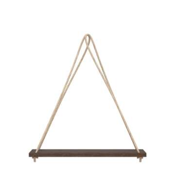 Mkono Wood Hanging Shelves for Wall Boho Decor Swing Rope Rustic Floating Shelf, Set of 3 Wall Display Shelving Home Organizer Rack for Living Room Bedroom Bathroom Kitchen,Brown
