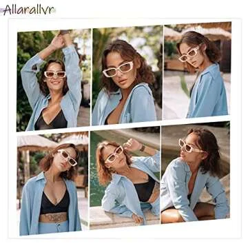Trendy Allarallvr Rectangle Cat Eye Sunglasses for Women