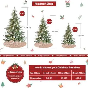 Christmas Tree Skirt 48 Inches Rose Gold Sequin Tree Skirts Large Glitter Tree Skirts for 6ft Xmas Trees Indoor or Outdoor