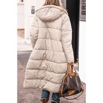 PRETTYGARDEN Winter Coats For Women 2025 Long Sleeve Zip Up Hooded Sherpa Fleece Jackets (Light Khaki,Medium)