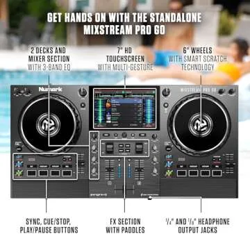 Numark Mixstream Pro Go Portable DJ Controller - Wireless & Versatile