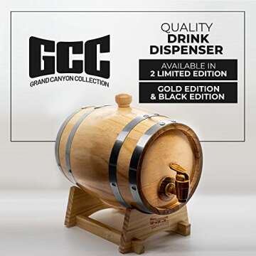 GRAND CANYON Whiskey Barrel Dispenser for Home Display