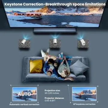 HIPPUS Mini Projector with WiFi and Bluetooth, Auto Keystone Ceiling Projector,Upgraded 350ANSI, Smart Projector with Android11.0, Short Throw Outdoor Portable Movie Projector, HY300Pro