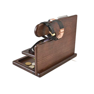 TESLYAR Wood Phone Docking Station - Elegant Organizer for Men