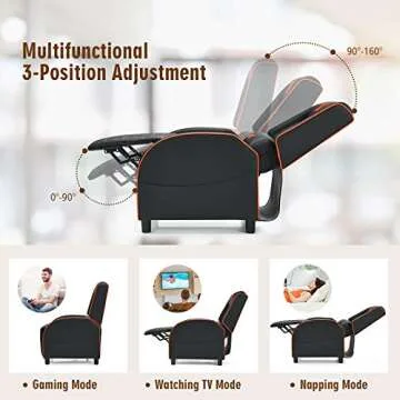 GYMAX Gaming Recliner: Massage, Ergonomic, and Cozy