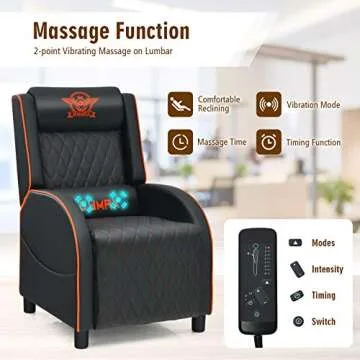 GYMAX Gaming Recliner: Massage, Ergonomic, and Cozy