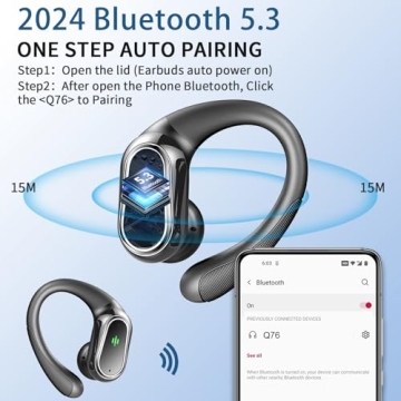 Bluetooth 5.3 Wireless Earbuds: 50H Battery, IP7 Waterproof