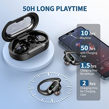 Bluetooth 5.3 Wireless Earbuds: 50H Battery, IP7 Waterproof