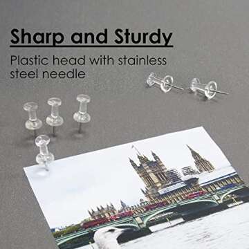 BAZIC Clear Push Pins - 100 Pack for Effective Organization