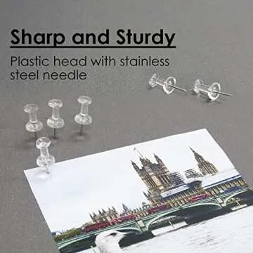 BAZIC Clear Push Pins - 100 Pack for Effective Organization
