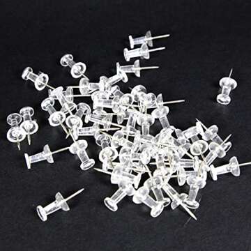 BAZIC Clear Push Pins - 100 Pack for Effective Organization