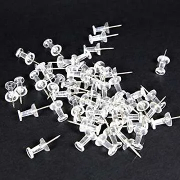 BAZIC Clear Push Pins - 100 Pack for Effective Organization