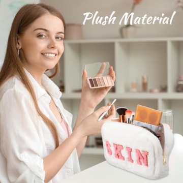 Chunful Chenille Letter Makeup Bag Set for Women