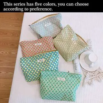 STARDW Flower Cosmetic Bags Makeup Bags for Women,Travel Makeup Bag Large Capacity Canvas Makeup Bag,Makeup Organizer Bag Zipper Pouch (Pink Floral)