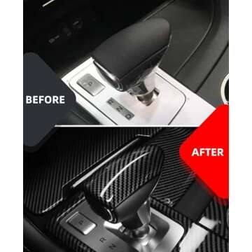 YOUTOOCAR Auto Shift Gear Cover ABS Interior Accessories Carbon Fiber Pattern Compatible with Genesis G70 2017-2022 G80 2015-2023 Accessories