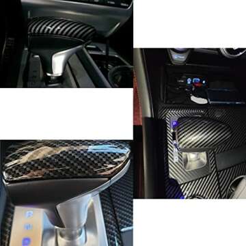 YOUTOOCAR Auto Shift Gear Cover ABS Interior Accessories Carbon Fiber Pattern Compatible with Genesis G70 2017-2022 G80 2015-2023 Accessories