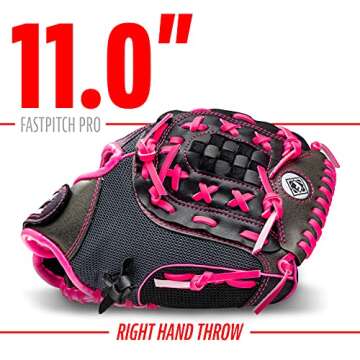 Franklin Girls Softball Glove - Lightweight Adjustable Fit