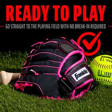 Franklin Girls Softball Glove - Lightweight Adjustable Fit
