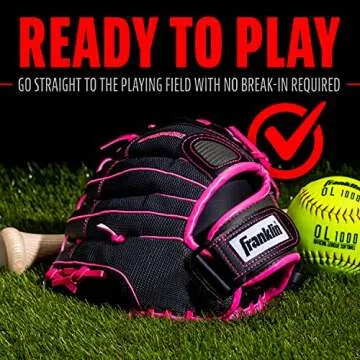 Franklin Girls Softball Glove - Lightweight Adjustable Fit
