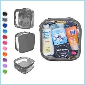 EzPacking Clear TSA Approved 3-1-1 Travel Toiletry Bag for Carry On/Quart Size Transparent Liquids P...