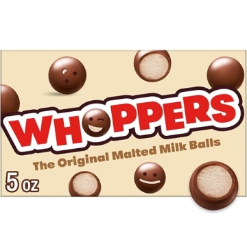 WHOPPERS Malted Milk Balls Candy Box - Delicious 5 oz Treat