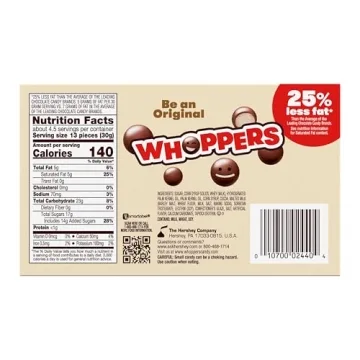 WHOPPERS Malted Milk Balls Candy 5 oz Box - Yum!