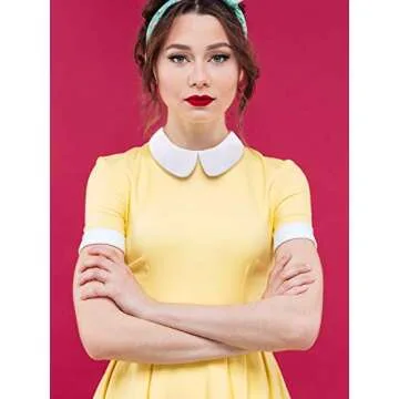 Sumind Fake Collar Faux Doll Collar Detachable Blouse Half Shirts Collar for Women Skirt Dress Blouse, White