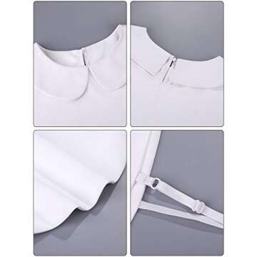 Sumind Fake Collar Faux Doll Collar Detachable Blouse Half Shirts Collar for Women Skirt Dress Blouse, White