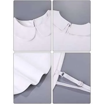 Sumind Fake Collar Faux Doll Collar Detachable Blouse Half Shirts Collar for Women Skirt Dress Blouse, White