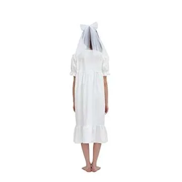 ULLALA Pajamas for Women Madely Short sleeve One-Piece Ivory Vintage Soft Sleepwear 1Piece one Size Cotton