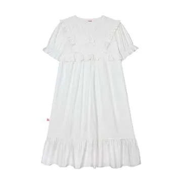 ULLALA Pajamas for Women Madely Short sleeve One-Piece Ivory Vintage Soft Sleepwear 1Piece one Size Cotton