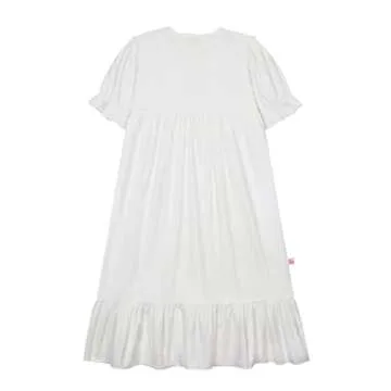 ULLALA Pajamas for Women Madely Short sleeve One-Piece Ivory Vintage Soft Sleepwear 1Piece one Size Cotton