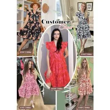 Stylish HOTOUCH Floral Tiered Summer Short Dress