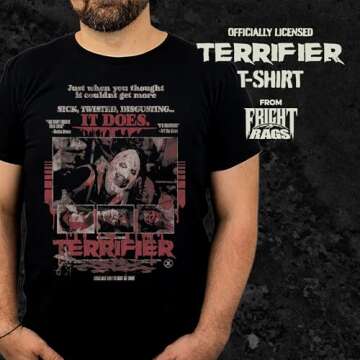 Terrifier Art The Clown Horror T-Shirt | Officially Licensed Merch | Scary Movie Apparel