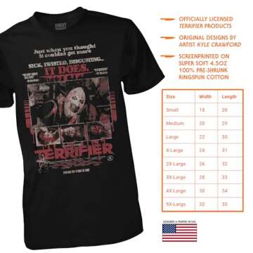 Terrifier Art The Clown Horror T-Shirt - Scary Movie Merch