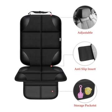 Meolsaek Car Seat Protector for Child Car Seat, 600D Fabric Waterproof Seat Covers with Thick Pad Non-Slip Backing
