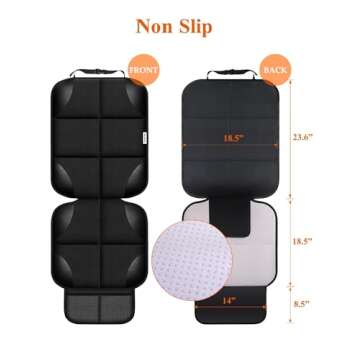 Meolsaek Car Seat Protector for Child Car Seat, 600D Fabric Waterproof Seat Covers with Thick Pad Non-Slip Backing