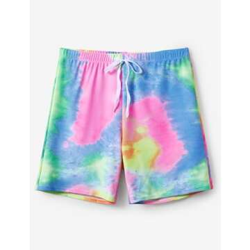 PATPAT Family Matching Swimsuits Couples Tie Dye Men Swim Shorts Quick Dry Swim Trunks with Liner Sw...