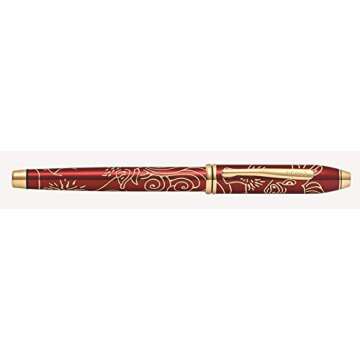 Cross 2019 Cross Townsend Zodiac Year of the Pig Fountain Pen with 23KT Gold-Plated Appointments and Solid 18KT Gold Medium Nib