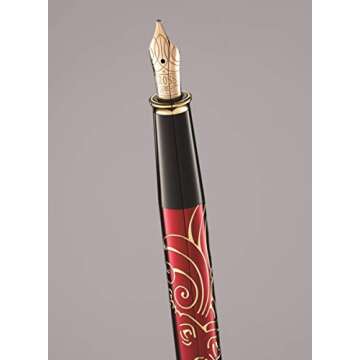 Cross 2019 Cross Townsend Zodiac Year of the Pig Fountain Pen with 23KT Gold-Plated Appointments and Solid 18KT Gold Medium Nib