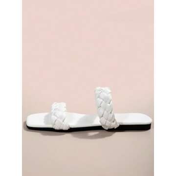 Chic WDIRARA Women's Braided Slide Sandals for Summer